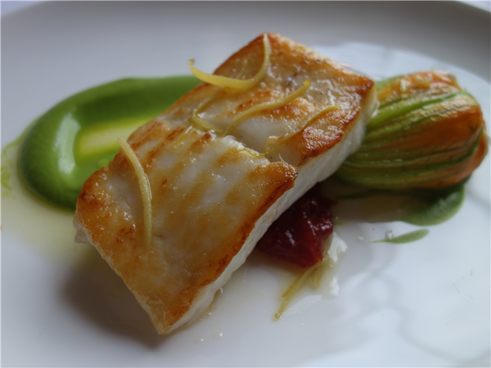 turbot and courgette flower
